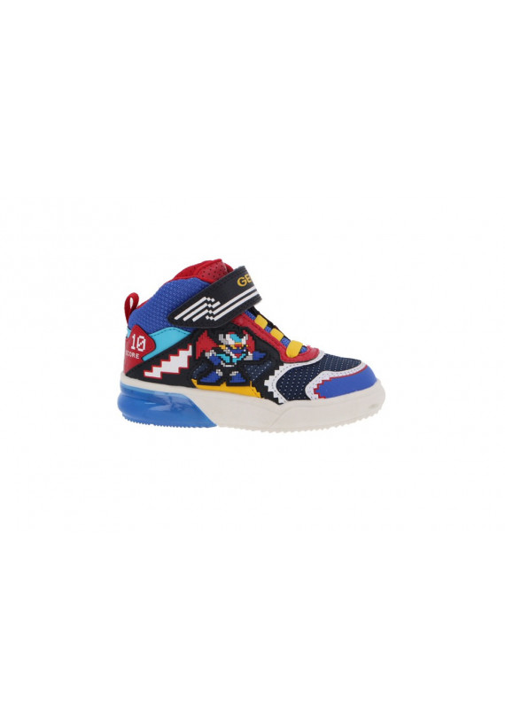 Chaussures GEOX Grayjay J269YB Grayjay J269YB Garçons Bottines SYNTH BLEU ROUGE