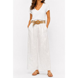 Textiles Tendance 2806 2806 Dames Pantalons  BLANC