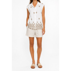 Textiles Tendance 18129 18129 Dames Chemisiers  BLANC