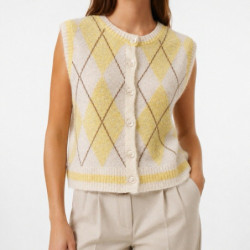 Textiles Tendance YU744 YU744 Dames Gilets  JAUNE