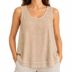 Textiles Tendance D23573 D23573 Dames Blouses  BEIGE
