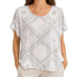 Textiles Tendance H26323 H26323 Dames Blouses  BLANC