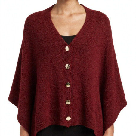 Textiles Tendance 5227 5227 Dames Ponchos BORDEAUX