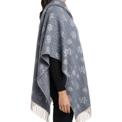 2F6040T0300 PONCHO JACQUARD RESCA LOGO