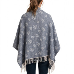 2F6040T0300 PONCHO JACQUARD RESCA LOGO